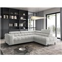 Corner sofa Elferucce R, sleeping function, Royal 03, bouclé, grey, H93x200x276cm