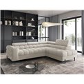 Corner sofa Elferucce R, sleeping function, Royal 18, bouclé, beige, H93x200x276cm