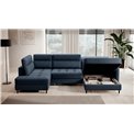 U shape sofa Elberto R, sleeping function, Raquel 40, blue, H100x165x306cm
