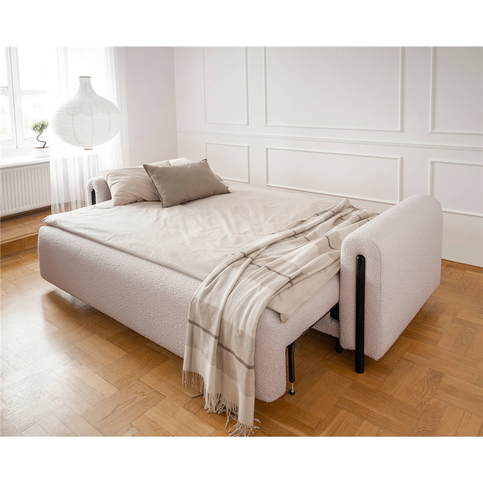 Диван-кровать Elcadova Black, раздвижной, Jaffray 18, бежевый, H97x97x244см