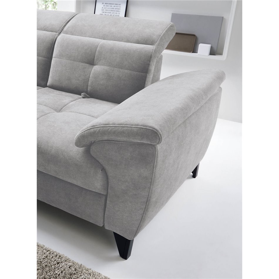 Corner sofa Elinferne L, sleeping function, Raquel 04, grey, H107x210x297cm