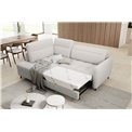 Угловой диван Elbare L, раздвижной, Royal 01, букле, белый, H100x160x208см