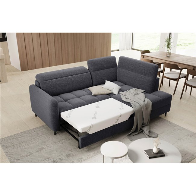 Corner sofa Elbare R, sleeping function, Aspen 05, dark grey, H100x160x208cm