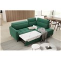 Corner sofa Elbare R, sleeping function, Lukso 35, velvet, dark green, H100x160x208cm
