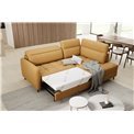Corner sofa Elbare R, sleeping function, Manhattan 45, velvet, yellow, H100x160x208cm