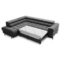 Corner sofa Elferucce L, sleeping function, Paros 06, dark grey, H93x200x276cm