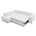 Corner sofa Elferucce L, sleeping function, Royal 01, bouclé, white, H93x200x276cm
