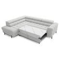 Corner sofa Elferucce L, sleeping function, Royal 03, bouclé, grey, H93x200x276cm