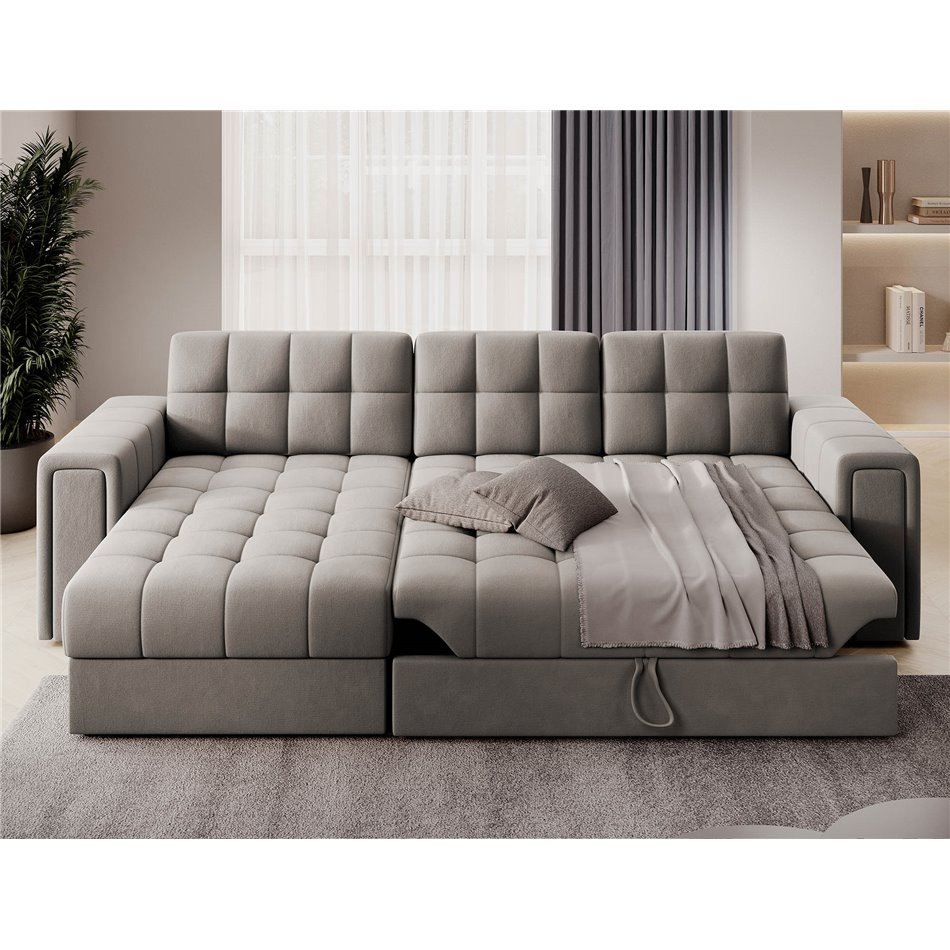 Угловой диван Elveni L/R Reversible, раздвижной, Sola 18, бежевый, H82x150x260см