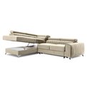 Угловой диван Elaunce L, раздвижной, Monolith 04, бархат, бежевый, H92x205x278см