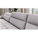 П-образный угловой диван Elberto L, раздвижной, Aubron 03, волнистый бархат, серый, H100x165x306см