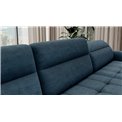 U shape sofa Elberto R, sleeping function, Toscany 40, velvet, blue, H100x165x306cm