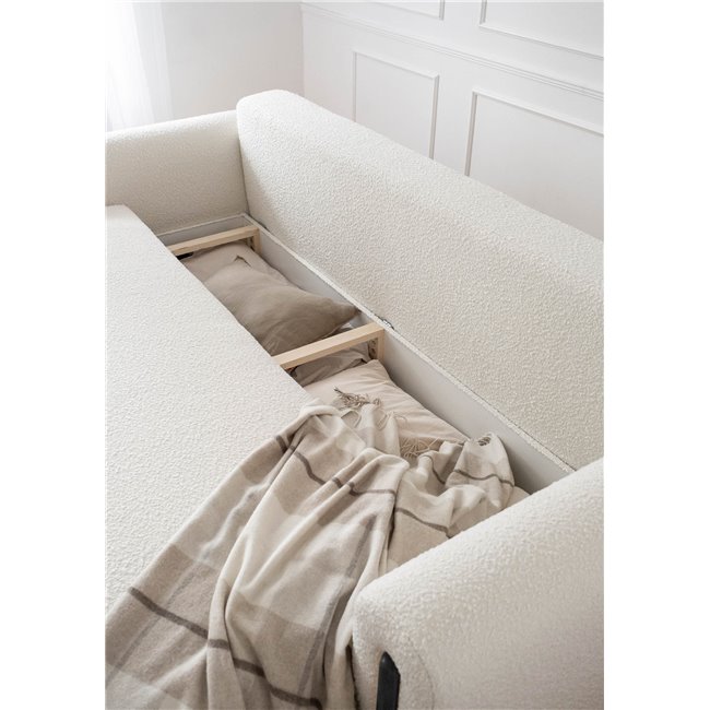 Sofa bed Elcadova Black, sleeping function, Jaffray 01, white, H97x97x244cm