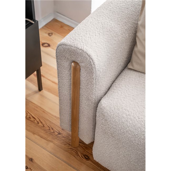 Диван-кровать Elcadova Oak, раздвижной, Royal 18, букле, бежевый, H97x97x244см