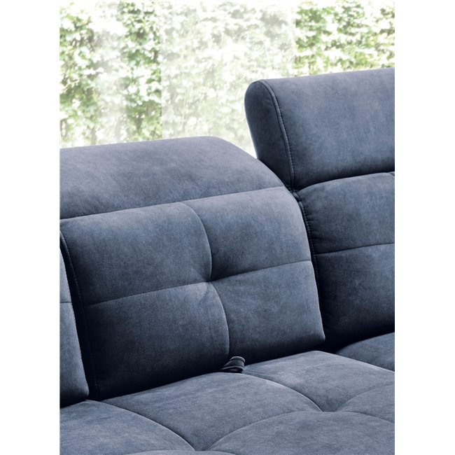 Corner sofa Elinferne R, sleeping function, Relax 40, velvet, dark blue, H107x210x297cm