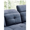 Corner sofa Elinferne R, sleeping function, Relax 40, velvet, dark blue, H107x210x297cm