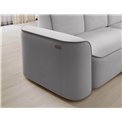 Угловой диван Elume R, с механизмом раскладыванием, Amore 03, Paros 05, букле, серый, H88x190x287см
