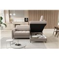 Corner sofa Elbare R, sleeping function, Sola 18, beige, H100x160x208cm