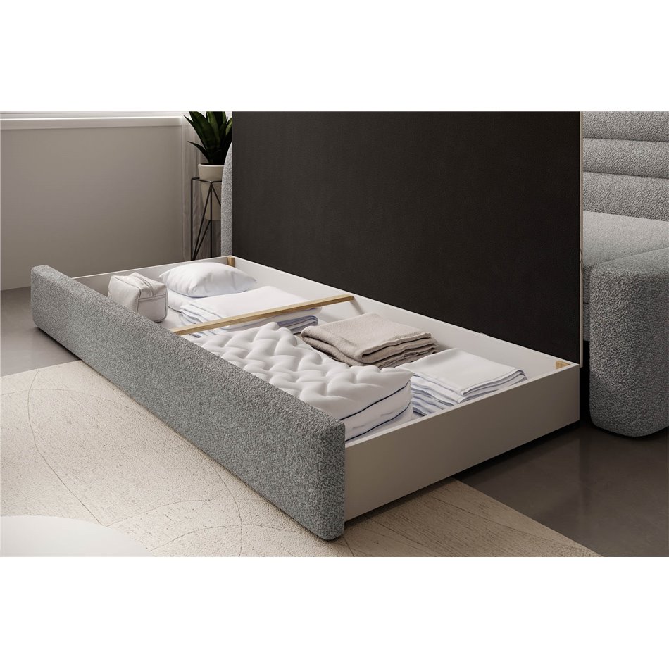 Sofa bed Elfabilo L, sleeping function, Royal 04, bouclé, grey, H80x86x223cm