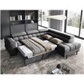 Corner sofa Elferucce R, sleeping function, Paros 06, dark grey, H93x200x276cm