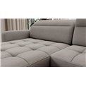 U shape sofa Elberto L, sleeping function, Raquel 03, grey, H100x165x306cm