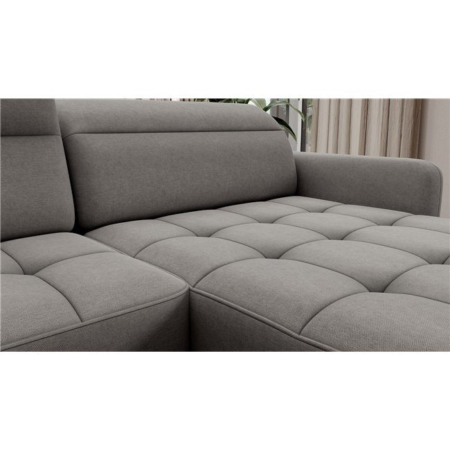 U shape sofa Elberto R, sleeping function, Raquel 04, grey, H100x165x306cm
