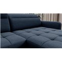 U shape sofa Elberto R, sleeping function, Raquel 40, blue, H100x165x306cm
