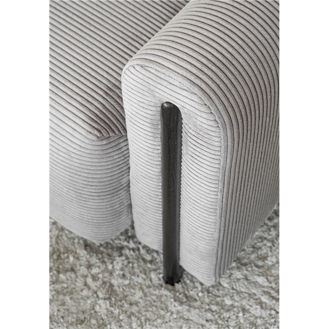 Sofa bed Elcadova Black, sleeping function, Jarell 03, wavy velvet, grey, H97x97x244cm