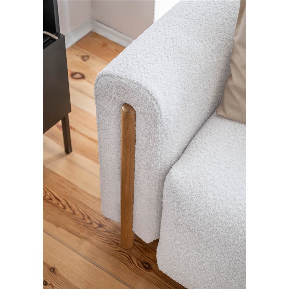 Диван-кровать Elcadova Oak, раздвижной, Royal 03, букле, серый, H97x97x244см