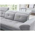 Corner sofa Elinferne L, sleeping function, Aura 04, velvet, grey, H107x210x297cm