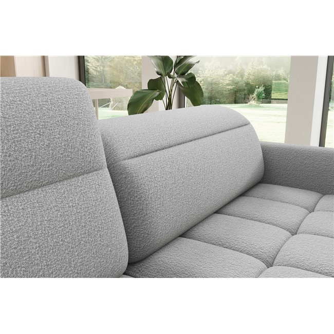 Corner sofa Elbare L, sleeping function, Royal 04, bouclé, grey, H100x160x208cm