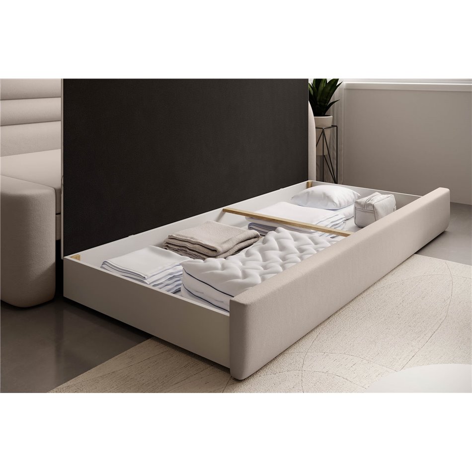 Sofa bed Elfabilo R, sleeping function, Sola 18, beige, H80x86x223cm