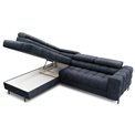 Corner sofa Elferucce L, sleeping function, Aura 40, velvet, dark blue, H93x200x276cm