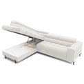 Corner sofa Elferucce L, sleeping function, Royal 01, bouclé, white, H93x200x276cm