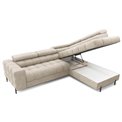 Corner sofa Elferucce R, sleeping function, Aura 18, velvet, beige, H93x200x276cm