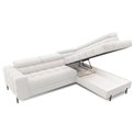 Corner sofa Elferucce R, sleeping function, Royal 01, bouclé, white, H93x200x276cm