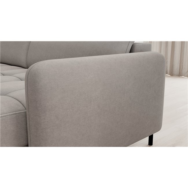 П-образный угловой диван Elberto R, раздвижной, Raquel 03, серый, H100x165x306см