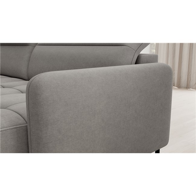 U shape sofa Elberto R, sleeping function, Raquel 04, grey, H100x165x306cm