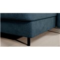 U shape sofa Elberto R, sleeping function, Toscany 40, velvet, blue, H100x165x306cm
