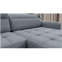 U shape sofa Elberto R, sleeping function, Aubron 100, wavy velvet, blue, H100x165x306cm