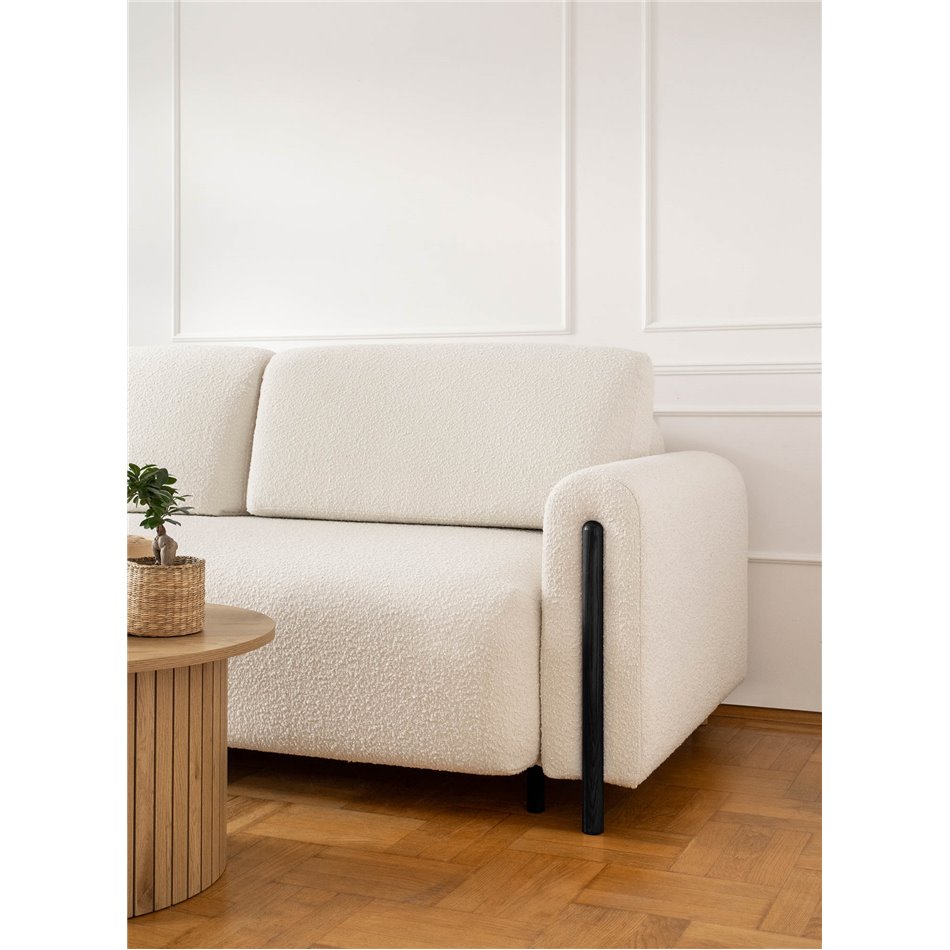 Sofa bed Elcadova Black, sleeping function, Jaffray 01, white, H97x97x244cm