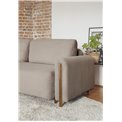 Sofa bed Elcadova Oak, sleeping function, Jarell 20, wavy velvet, dark beige, H97x97x244cm