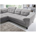 Corner sofa Elinferne L, sleeping function, Raquel 04, grey, H107x210x297cm