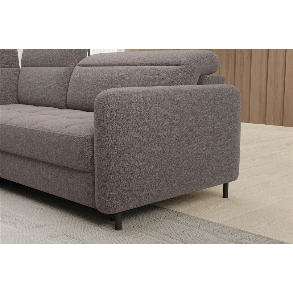Corner sofa Elbare L, sleeping function, Aspen 20, brown, H100x160x208cm