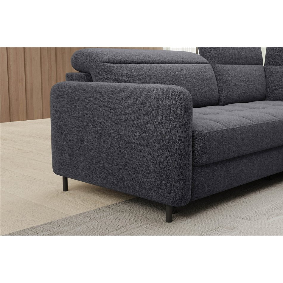 Corner sofa Elbare R, sleeping function, Aspen 05, dark grey, H100x160x208cm