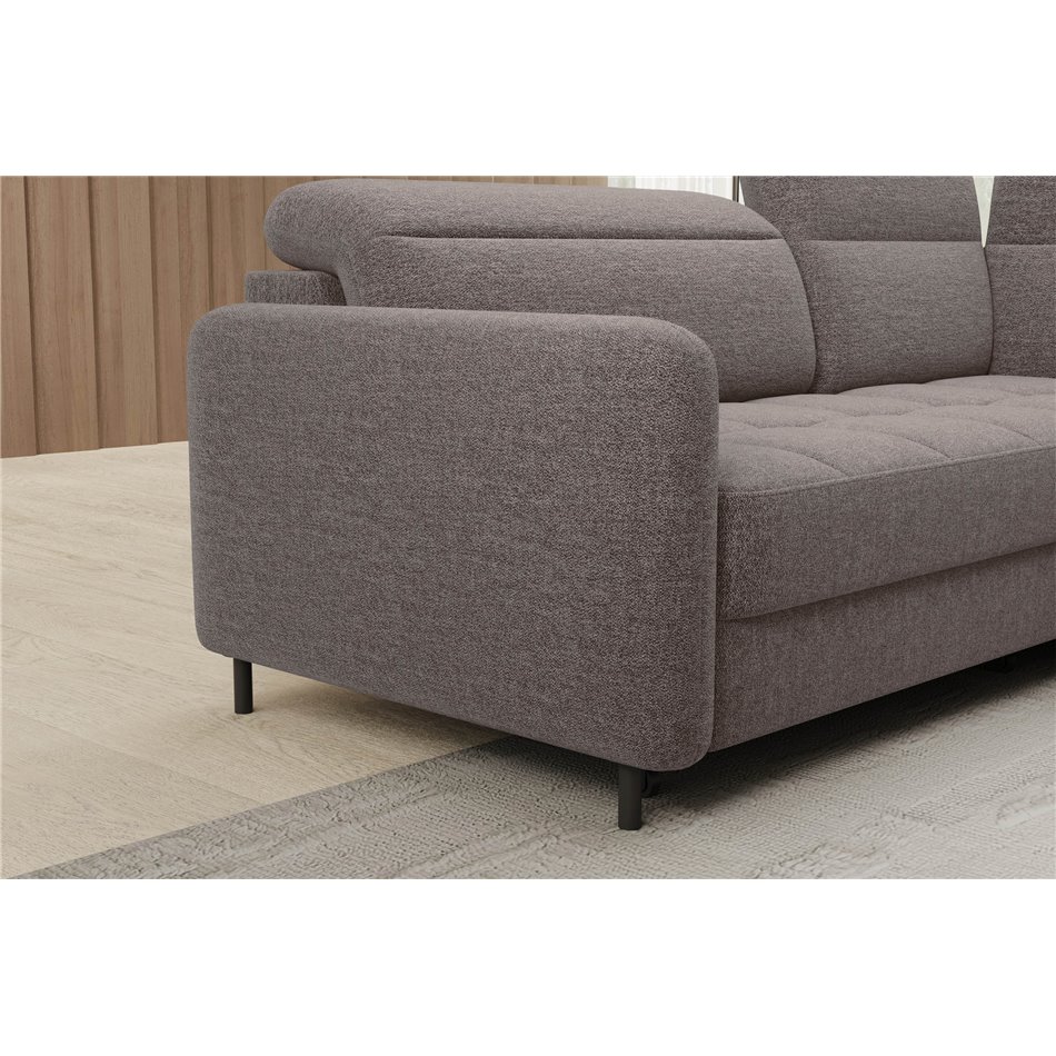 Corner sofa Elbare R, sleeping function, Aspen 20, brown, H100x160x208cm