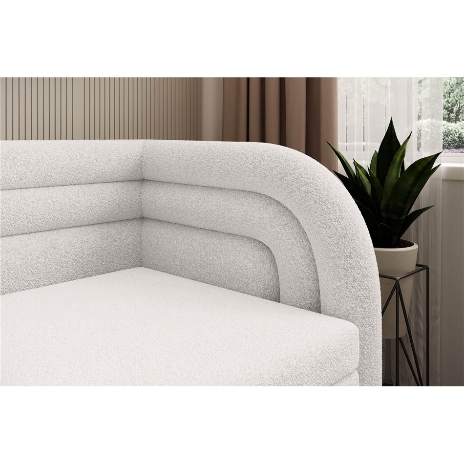 Sofa bed Elfabilo R, sleeping function, Royal 01, bouclé, white, H80x86x223cm