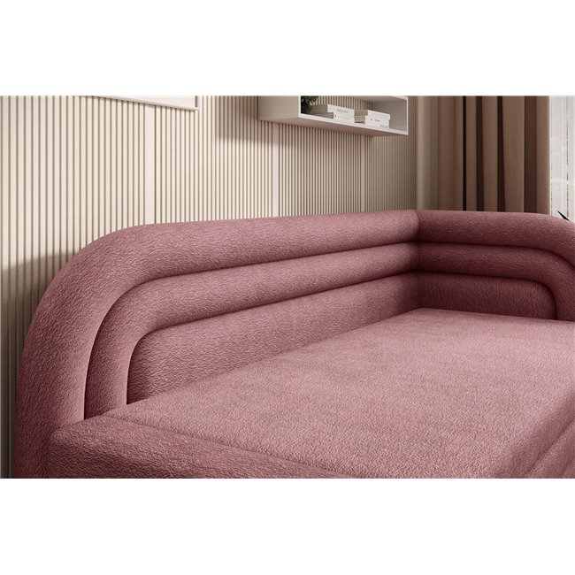 Sofa bed Elfabilo R, sleeping function, Touch 24, textured velvet, pink, H80x86x223cm