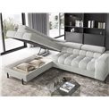 Corner sofa Elferucce L, sleeping function, Royal 03, bouclé, grey, H93x200x276cm