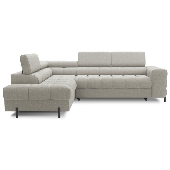 Corner sofa Elferucce L, sleeping function, Royal 20, bouclé, beige, H93x200x276cm